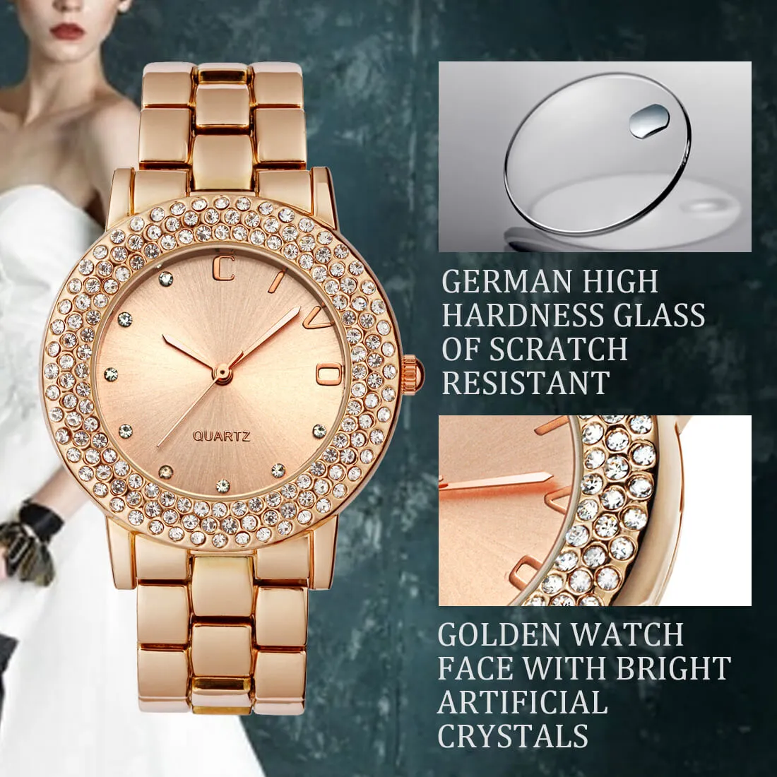 1250C | Quartz Women Watch | Stainless steel Band