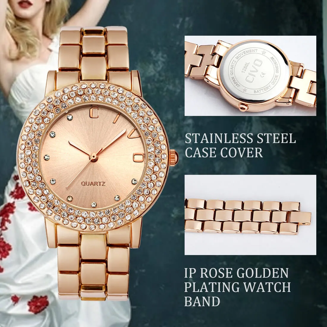 1250C | Quartz Women Watch | Stainless steel Band