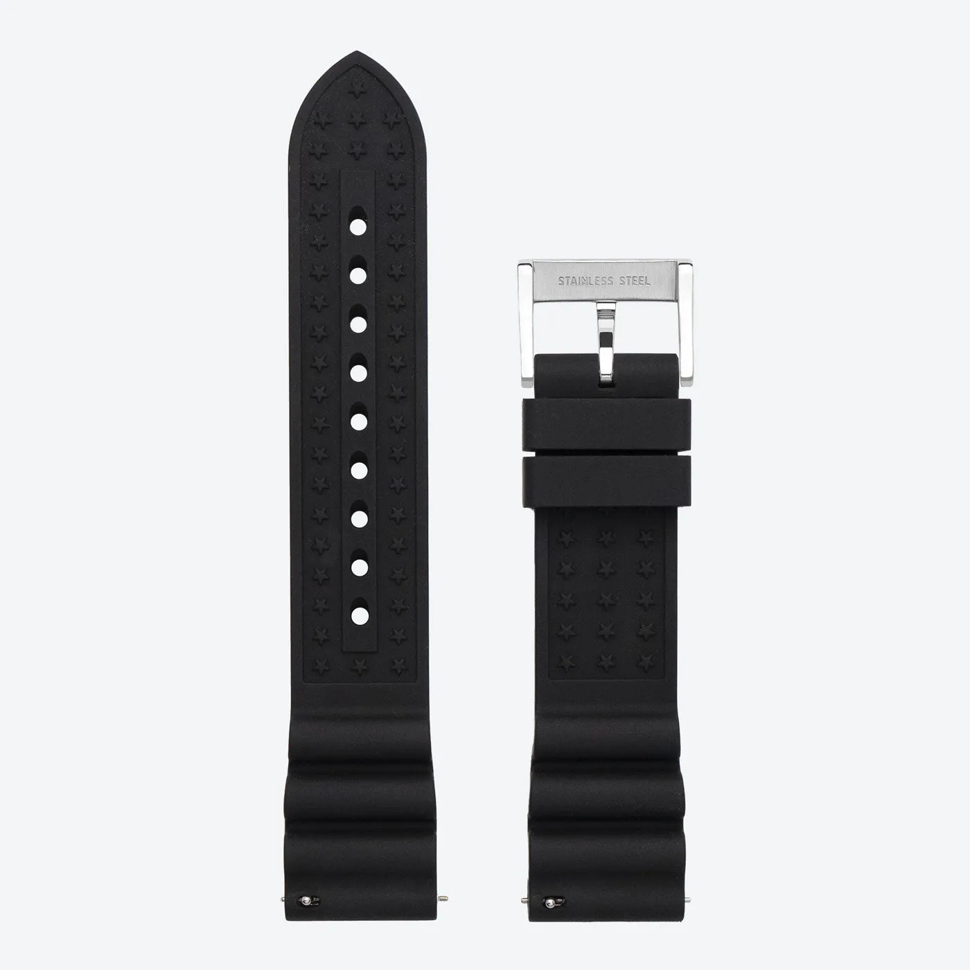 22mm Black Rubber Strap