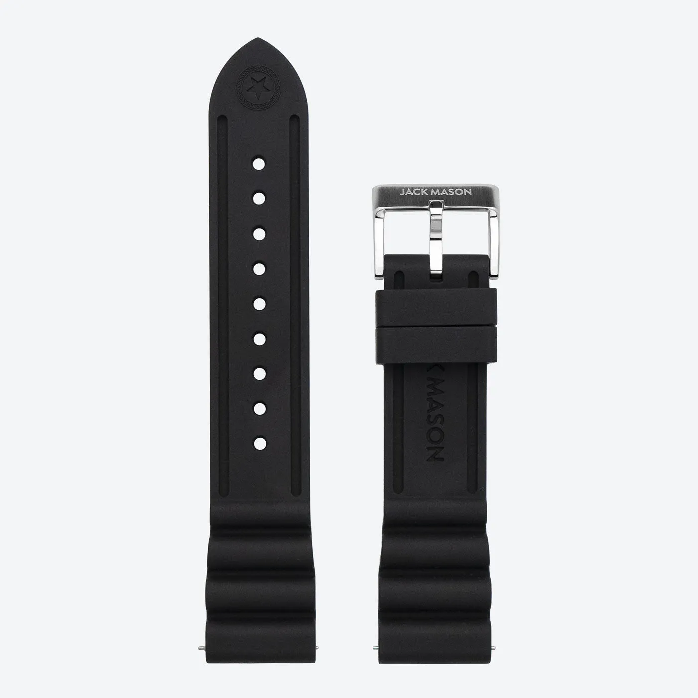 22mm Black Rubber Strap