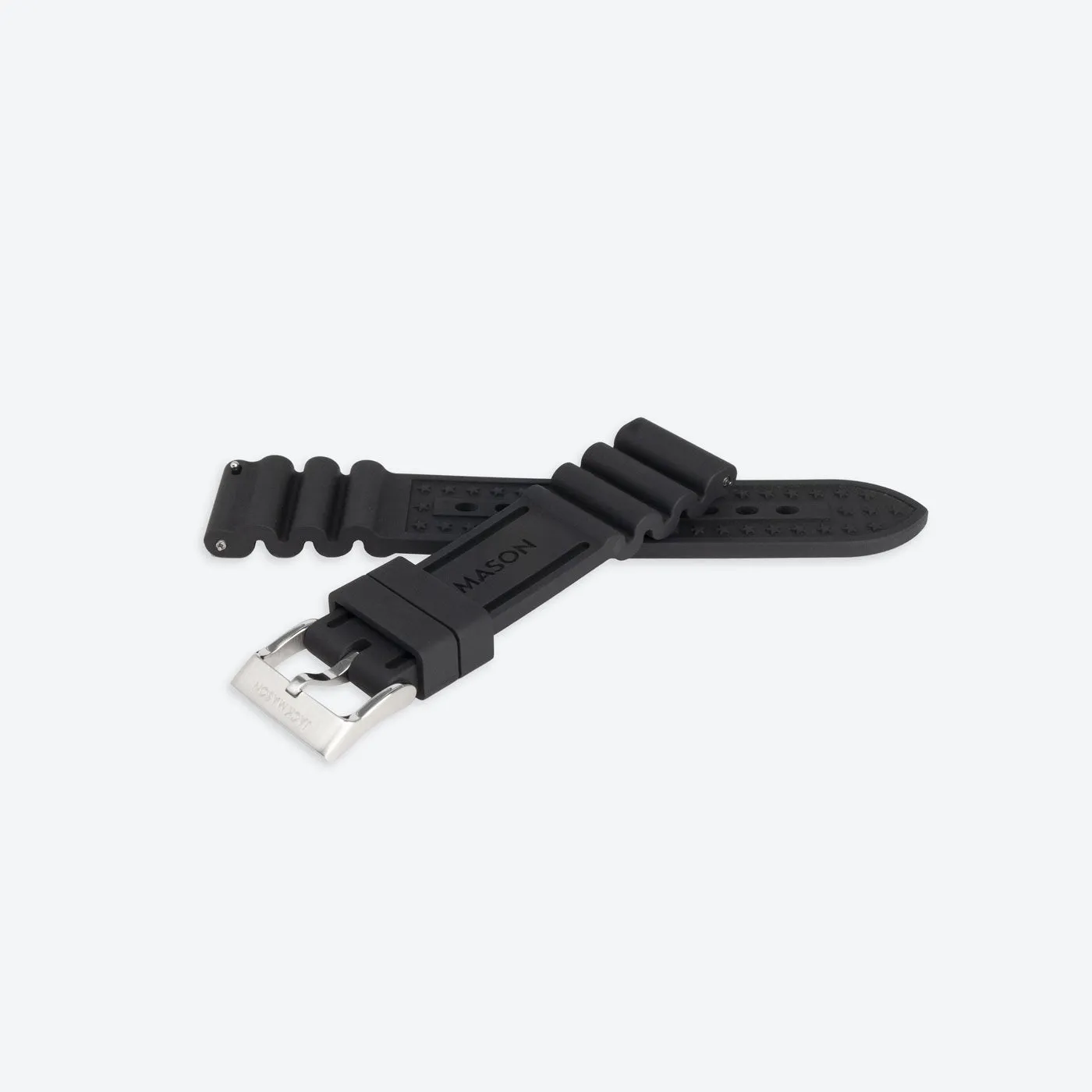 22mm Black Rubber Strap