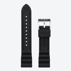 22mm Black Rubber Strap