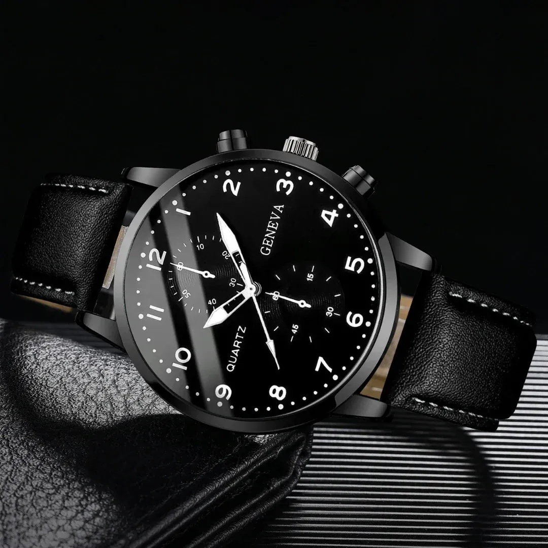 3 Piece Mens Casual Watch Bracelet Set - Without Box