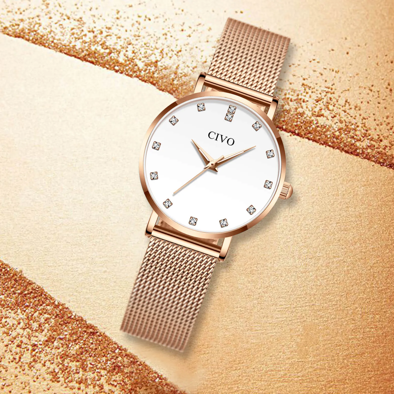 8055C | Quartz Women Watch | Mesh Band