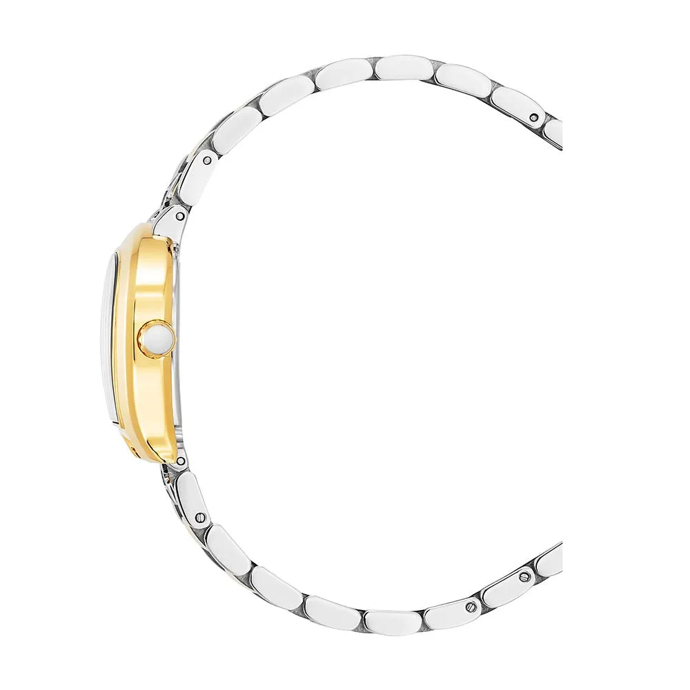 Aigner Ancona Ladies Green Dial Stainless Steel Silver Gold Plated Watch