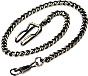 BOSHIYA Pocket Watch Chains for Men Vintage Metal Albert Vest Chain Accessories/Color: Gold/Silver/Black/Bronze