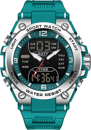 findtime Men's Digital Watch Sports Waterproof Watches Military Stopwatch Alarm Mens Wristwatch for Running Swimming Watch Big Face Analog Relojes para Hombres