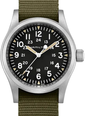 Khaki Field Mechanical Handwinding Black 38 Ref. H69439931