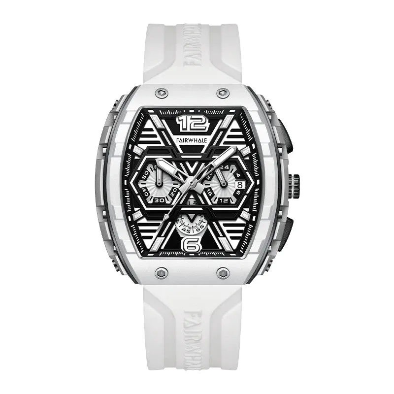 Luxury Fashion Transparent Sports Chronograph Men Water Resist Yellow Color Quartz  Watche