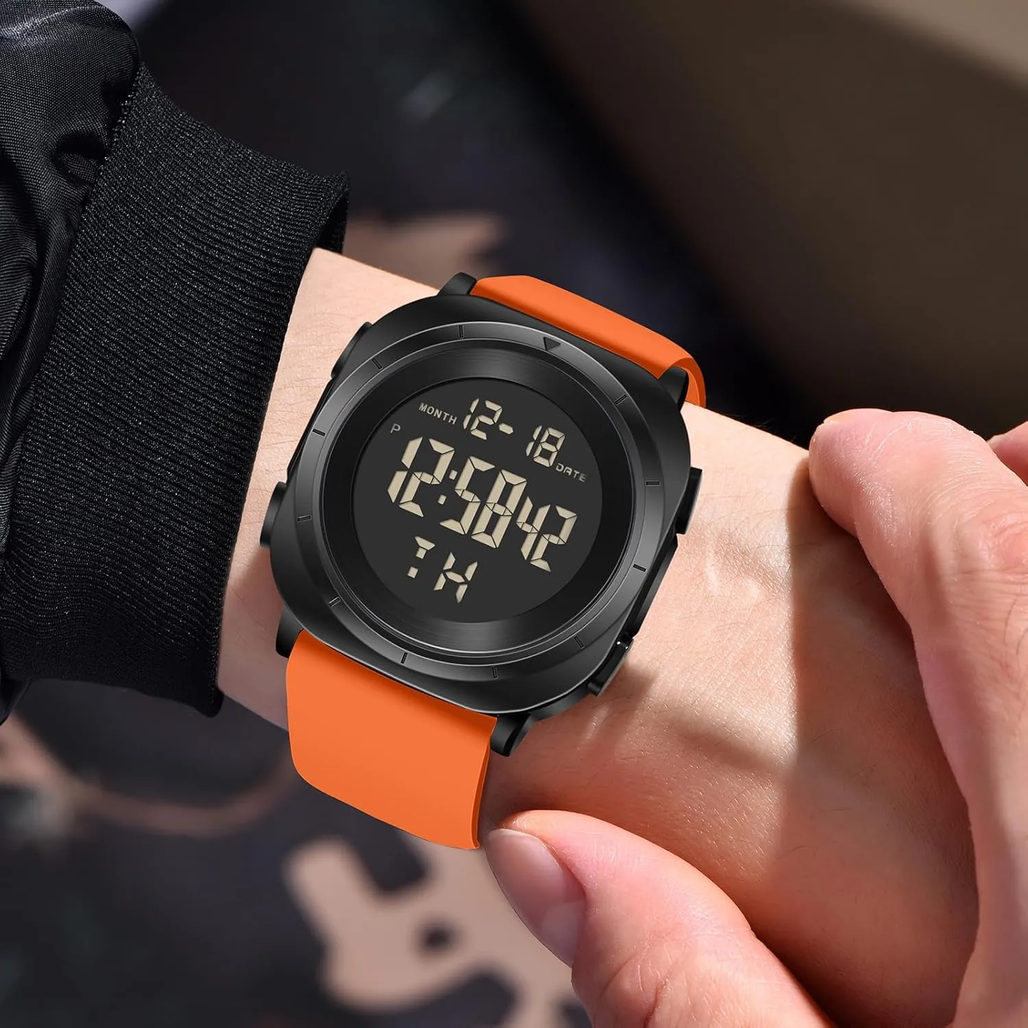 Mens Gold Digital Waterproof Running Wrist Watch for Men Military Sports Tactical Dive Cheap Men's Wrist Watches Digital Black and Silver