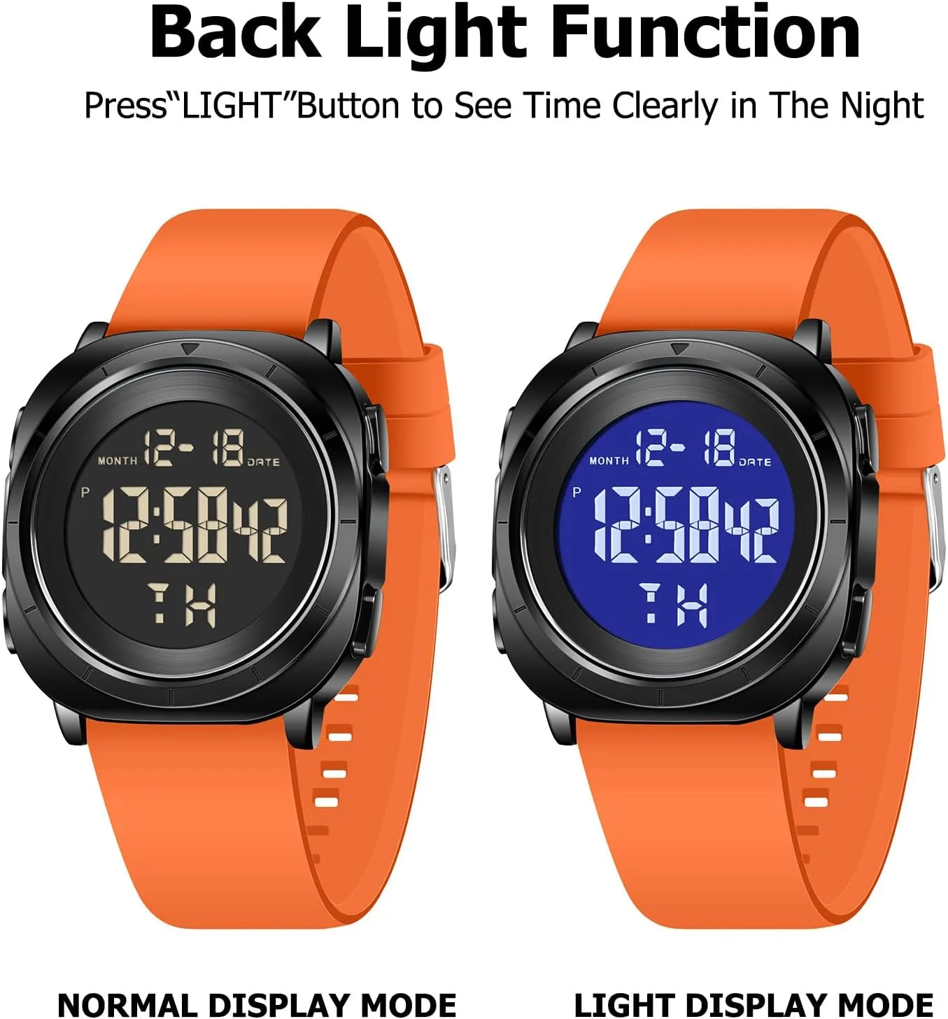 Mens Gold Digital Waterproof Running Wrist Watch for Men Military Sports Tactical Dive Cheap Men's Wrist Watches Digital Black and Silver