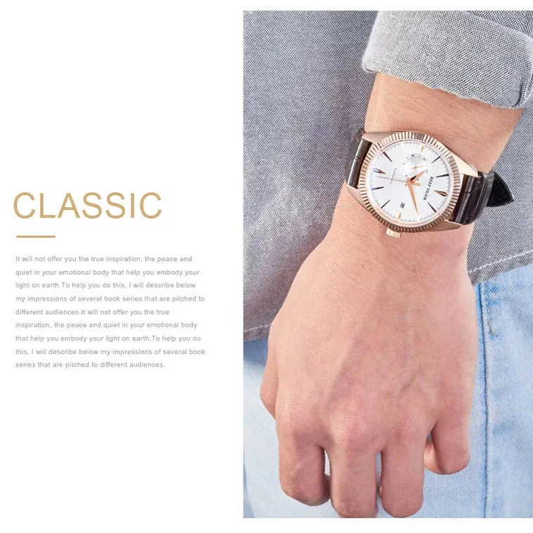 Reef Tiger Mens Automatic Watches, Luxury Men Watch Fashion Mechanical Wristwatch 50M Waterproof Sapphire Mirror Leather Strap