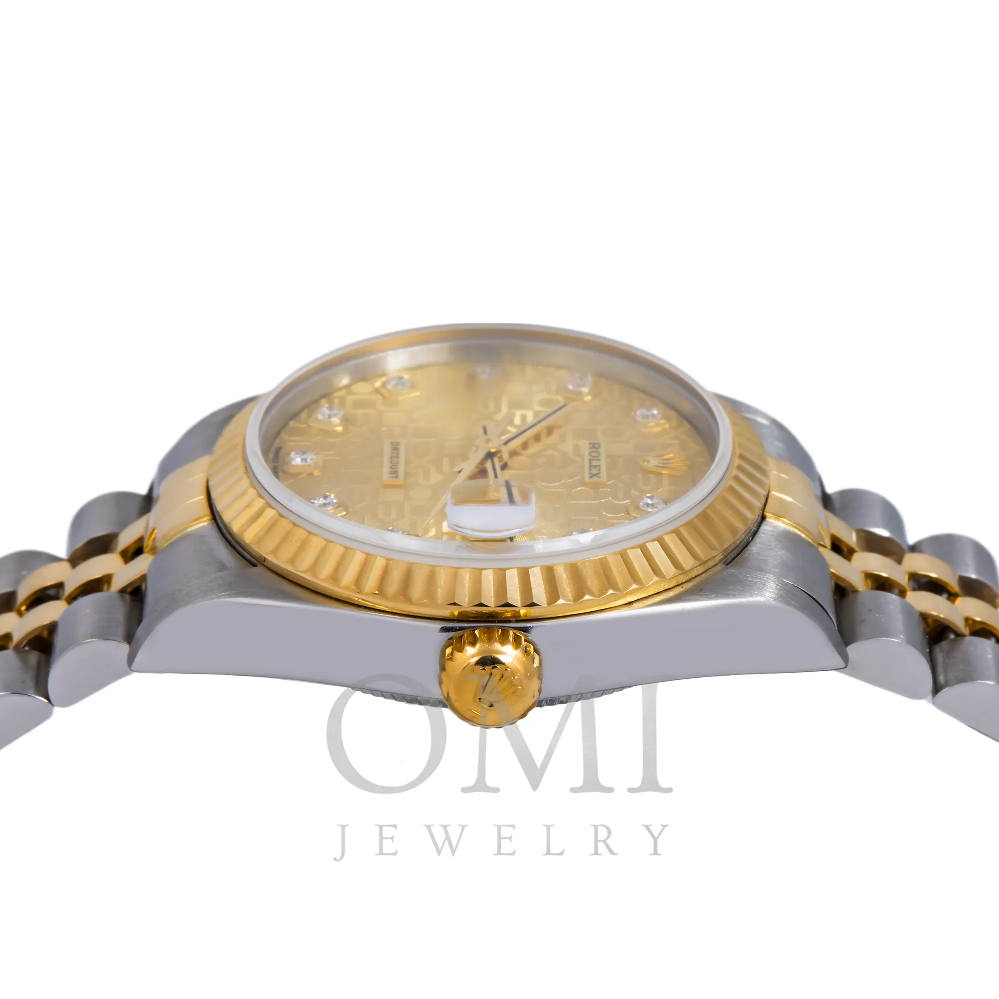 ROLEX LADY-DATEJUST 78273 31MM WHITE DIAMOND DIAL WITH TWO TONE JUBILEE BRACELET.
