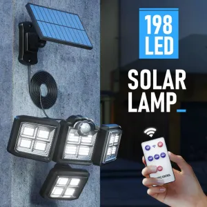 Solar LED Lights  4-Head Motion Sensor with 270 Wide-Angle Lighting & Remote Control
