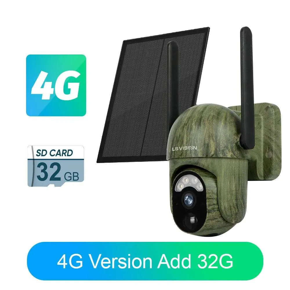 Solar-Powered 4G WiFi Outdoor Security Camera with 360 Pan, Tilt, & Zoom | IP66 Waterproof | Color Night Vision | Two-Way Audio