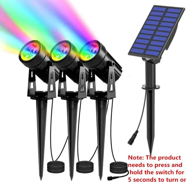 Solar Powered Spotlight 2 Warm Panel Outdoor Lighting Landscape Yard Garden Tree Separately Lamp