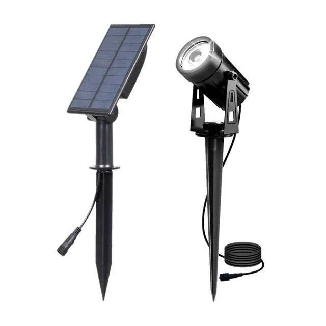 Solar Powered Spotlight 2 Warm Panel Outdoor Lighting Landscape Yard Garden Tree Separately Lamp