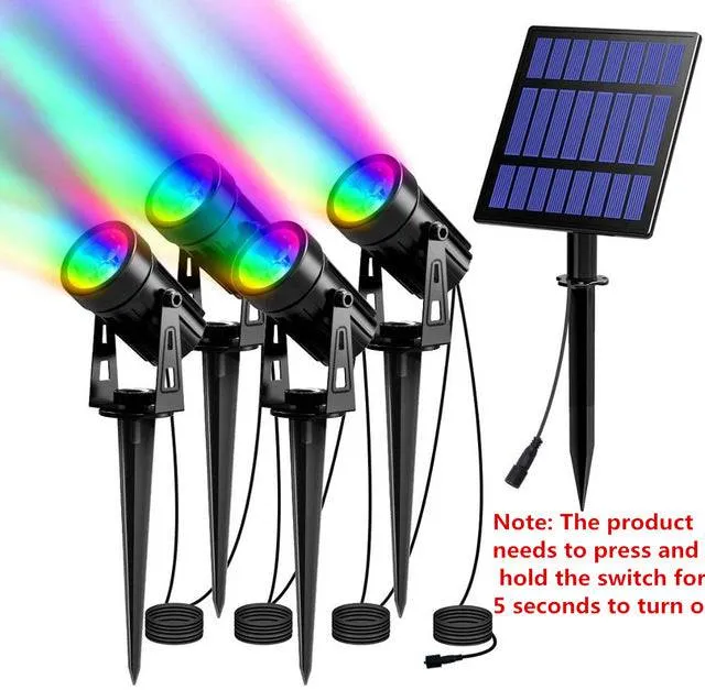 Solar Powered Spotlight 2 Warm Panel Outdoor Lighting Landscape Yard Garden Tree Separately Lamp