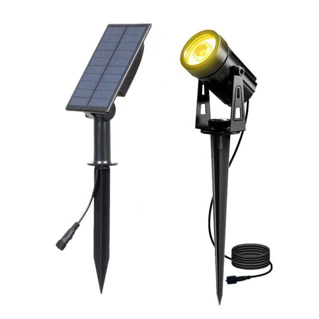 Solar Powered Spotlight 2 Warm Panel Outdoor Lighting Landscape Yard Garden Tree Separately Lamp