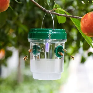 Solar-Powered Wasp & Bee Trap Light  Waterproof, Non-Toxic, Reusable Hanging Hornet Trap for Outdoor Garden Protection