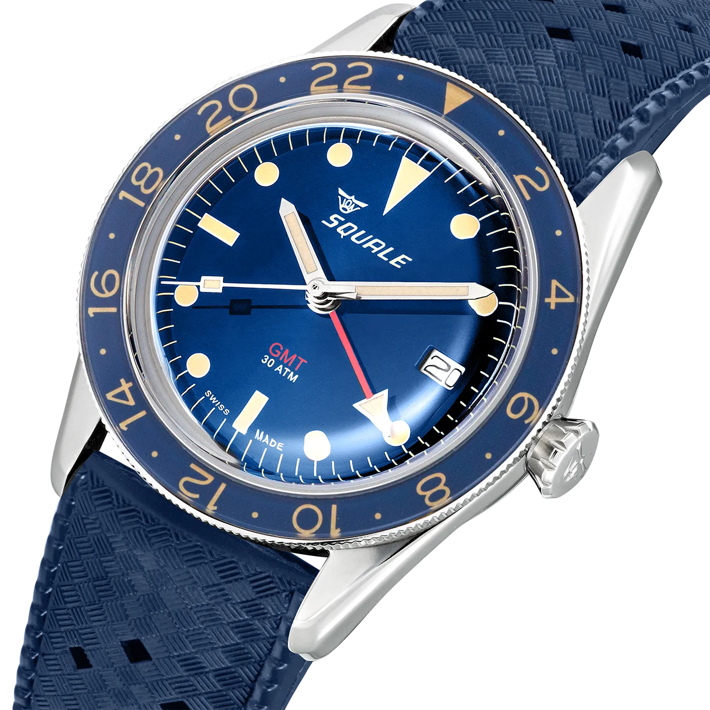 SQL Watch Sub-39 GMT Blue Vintage Rubber