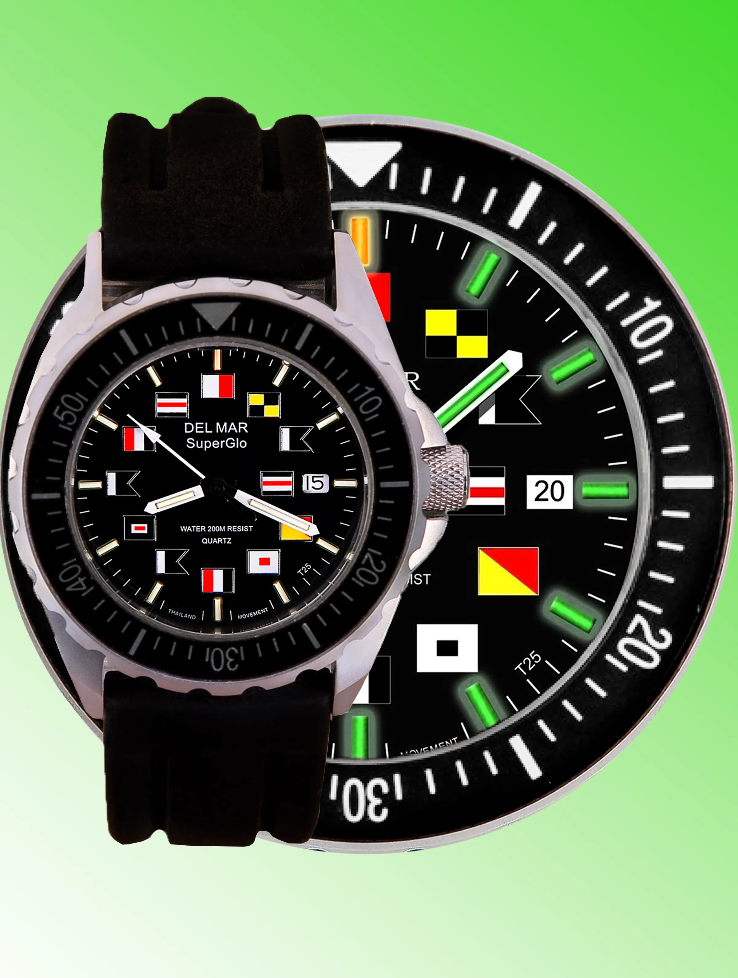 Super Glo Sports Strap Black Nautical #50235