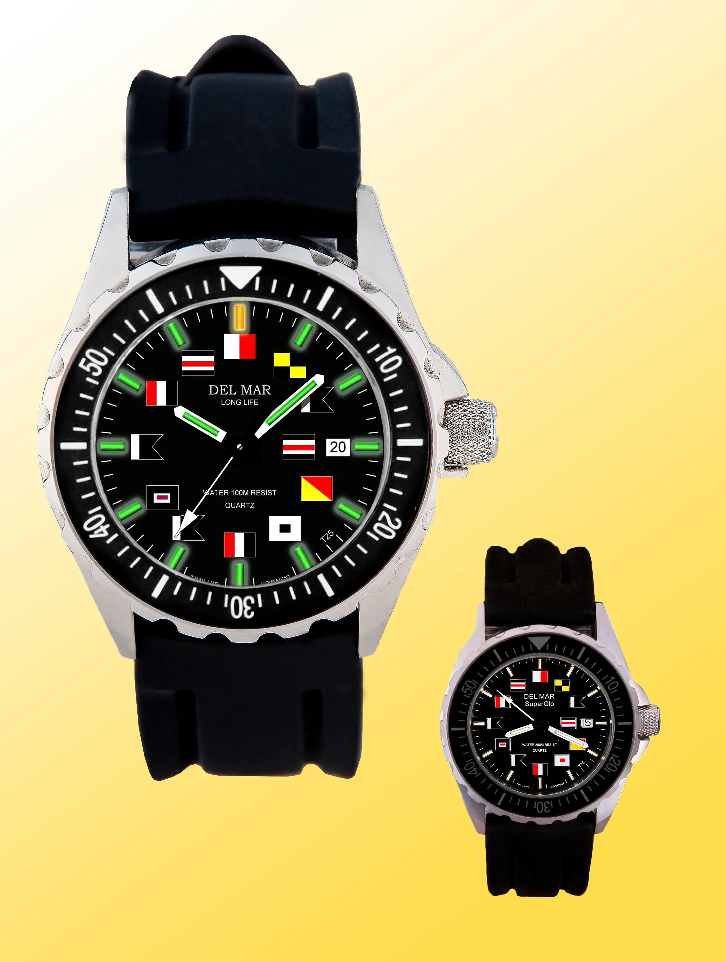 Super Glo Sports Strap Black Nautical #50235