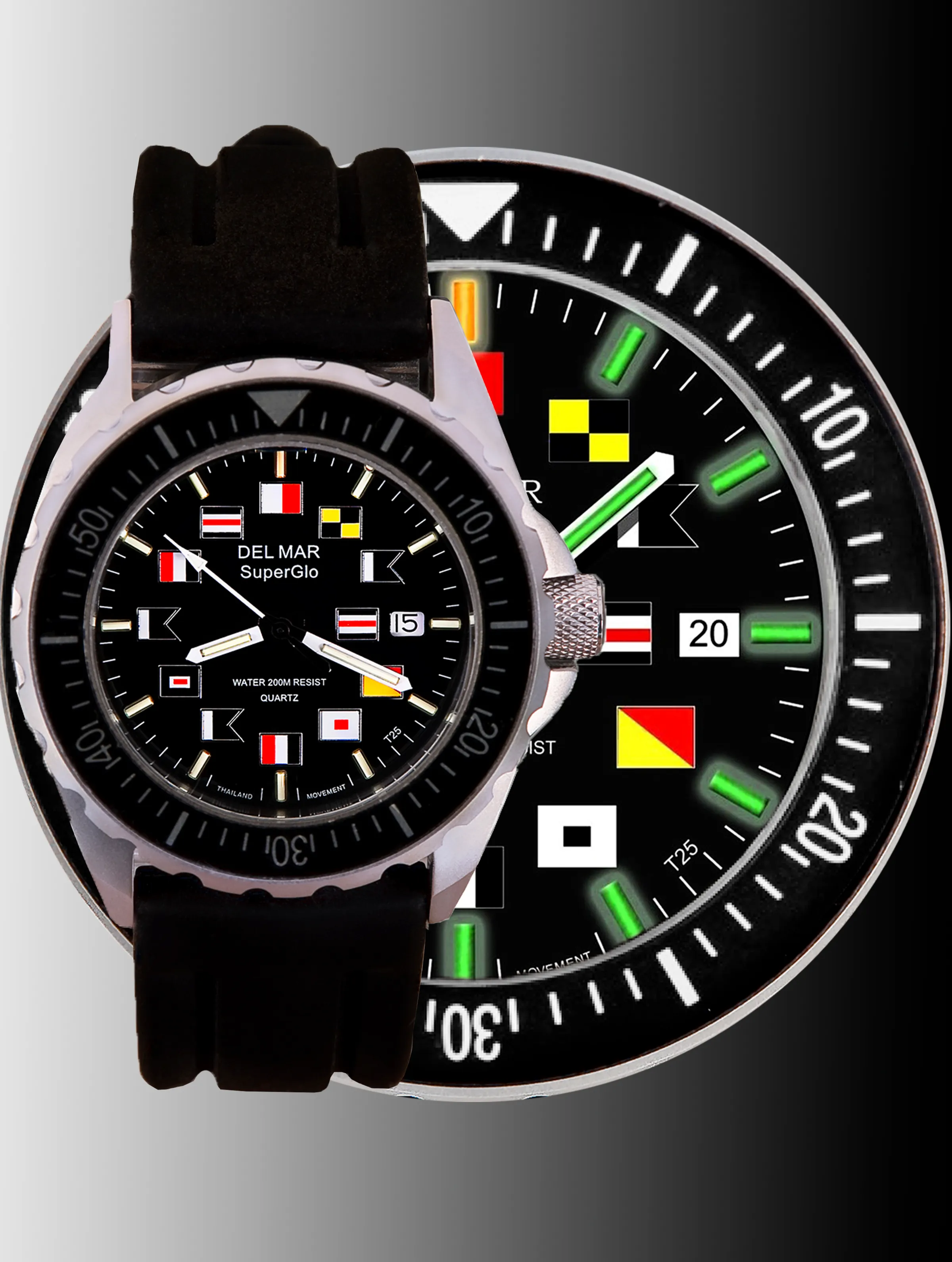 Super Glo Sports Strap Black Nautical #50235