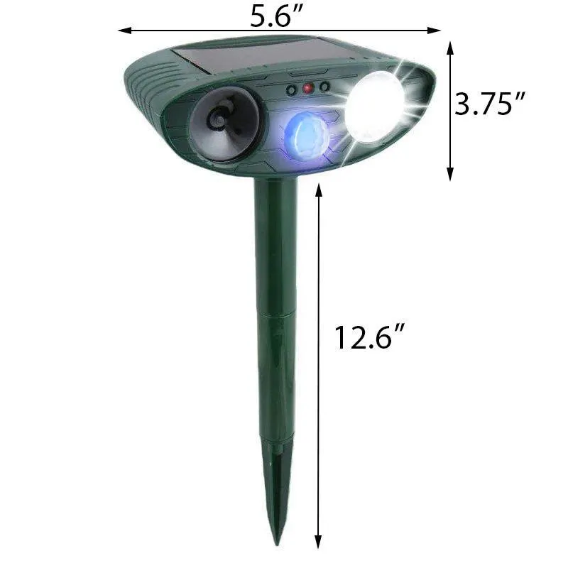 Ultrasonic Raccoon Repeller - PACK of 2 - Solar Powered - Get Rid of Raccoons in 48 Hours - CA