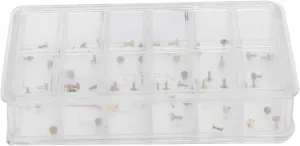 Watch Repairing Dial Feet, Copper Watch Dial Feet Assortment Spares Repairs Parts Multiple Compartments Box for Wristwatch Watchmaker