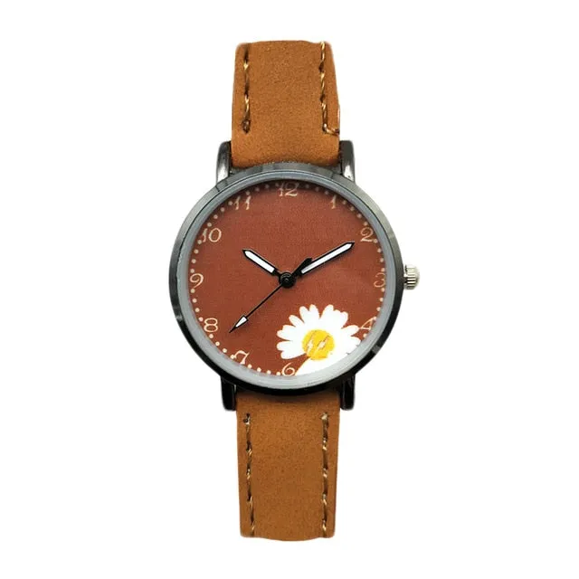 Women Watch  Fashion Casual Leather Belt Watches Small Dial Quartz