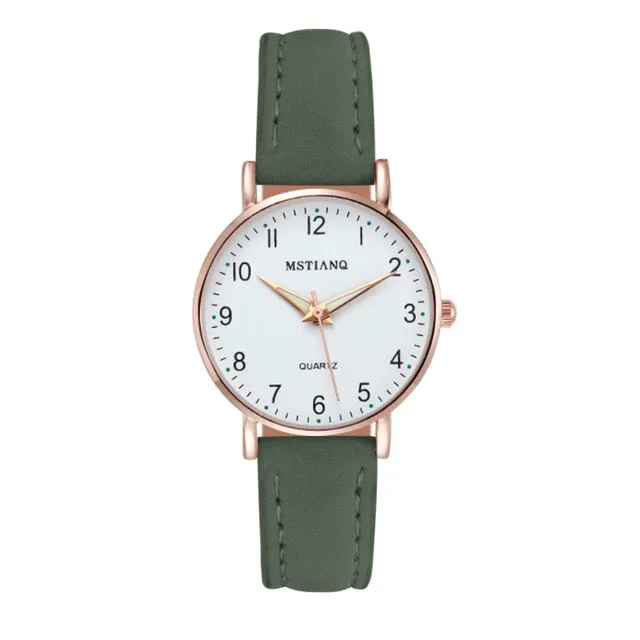 Women Watch  Fashion Casual Leather Belt Watches Small Dial Quartz