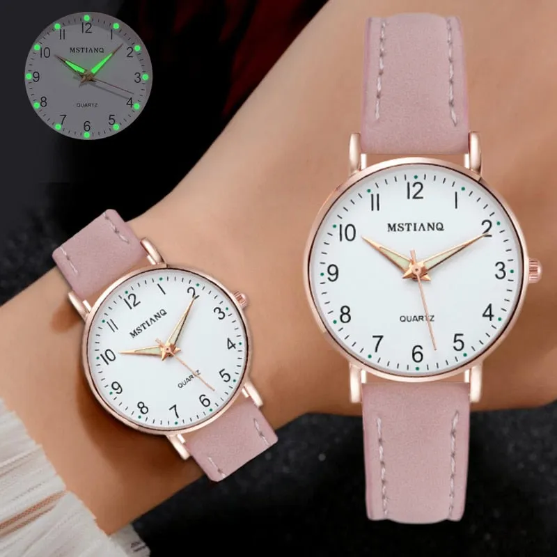Women Watch  Fashion Casual Leather Belt Watches Small Dial Quartz