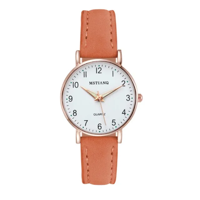 Women Watch  Fashion Casual Leather Belt Watches Small Dial Quartz