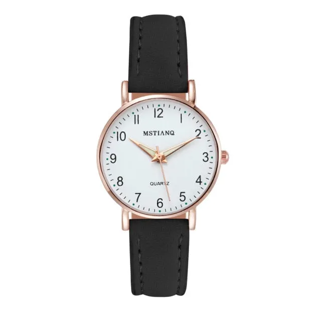 Women Watch  Fashion Casual Leather Belt Watches Small Dial Quartz