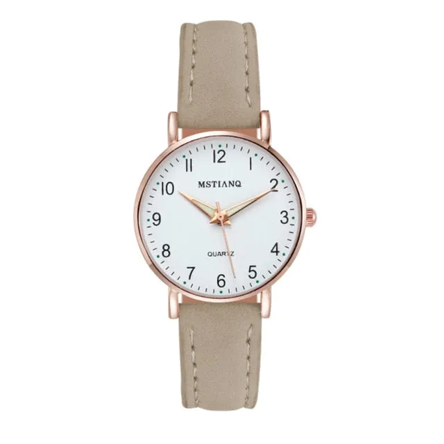 Women Watch  Fashion Casual Leather Belt Watches Small Dial Quartz