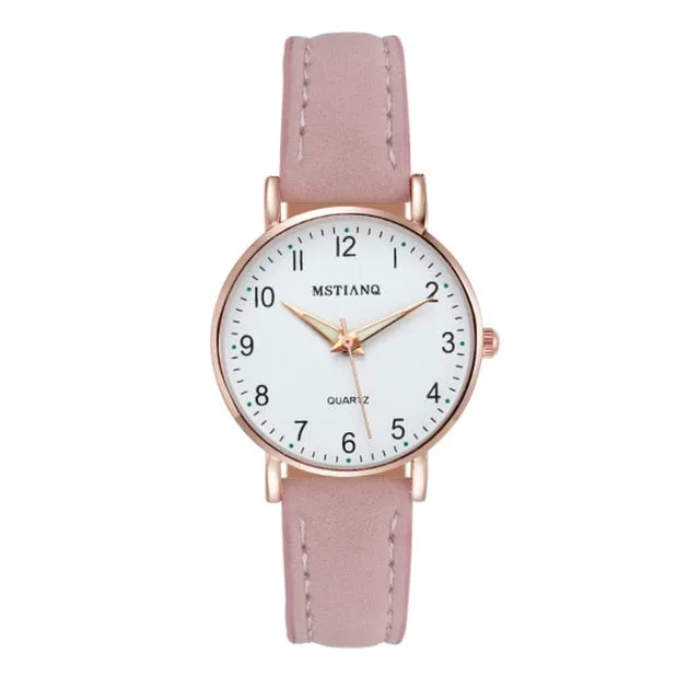 Women Watch  Fashion Casual Leather Belt Watches Small Dial Quartz